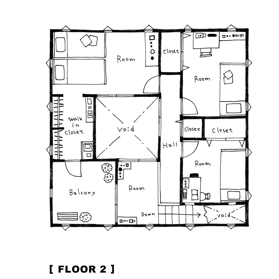 ZERO-CUBE KAIの2階の間取り｜山梨・甲府｜入沢工務店