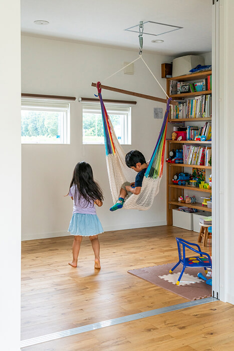 ハンモック付きのキッズスペース|山梨・甲府|入沢工務店